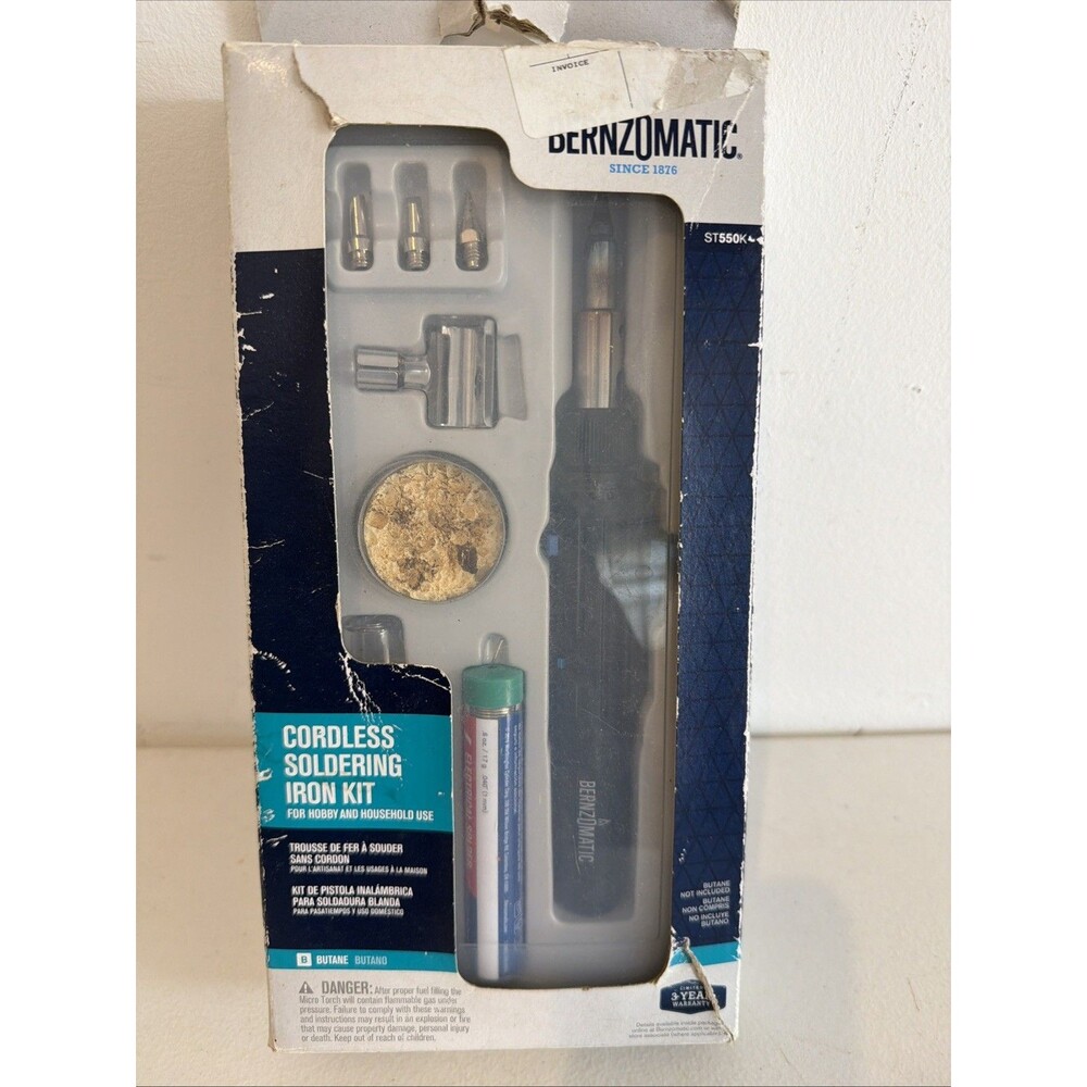 BERNZOMATIC ~ CORDLESS SOLDERING IRON KIT WITH ACCESSORIES ~ NEW